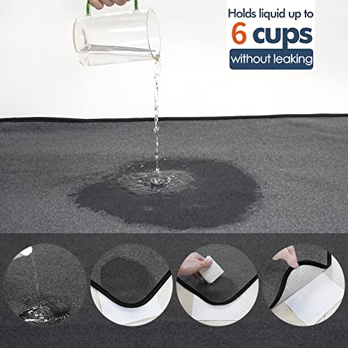 Image of Washable Pee Pads for Dogs, Extra Large Reusable Dog Pee Pad, Waterproof Pet Mat, Dog Playpen Mats for Puppy Training Whelping Playpen Pads, Grey, 48x36 inch