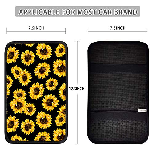 LedBack Vehicle Center Console Armrest Cover, Universal Fit Soft Comfort Center Console Armrest Cushion for Car, Car Armrest Cover Van Gogh Starry Sky Car Accessories