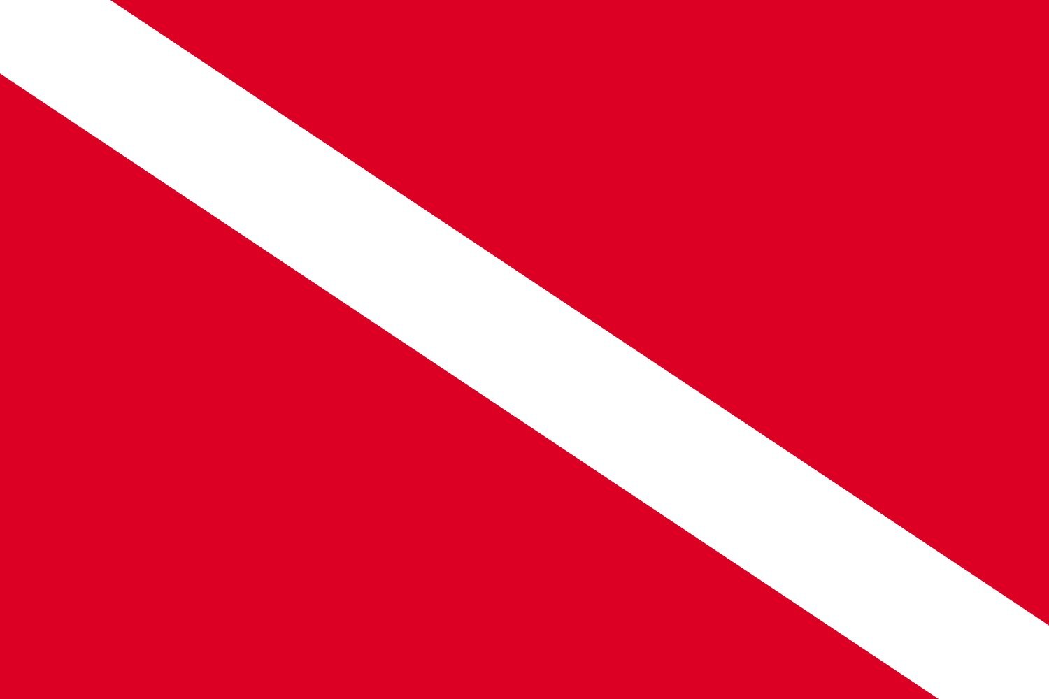 Drapeau Diver Down grand pavillon rouge et blanc signalisation plongée