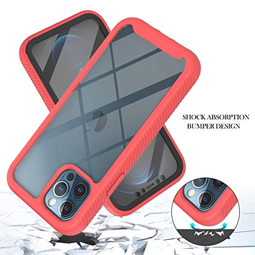 Coque iPhone 12 Pro Max antichoc transparente bicolore rouge
