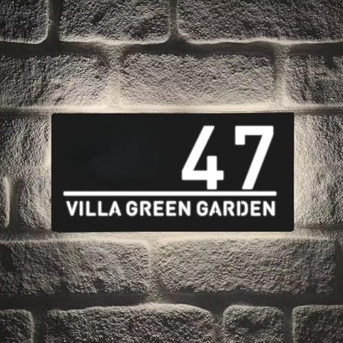 Plaques de numéro de maison LED pour façade de villa moderne