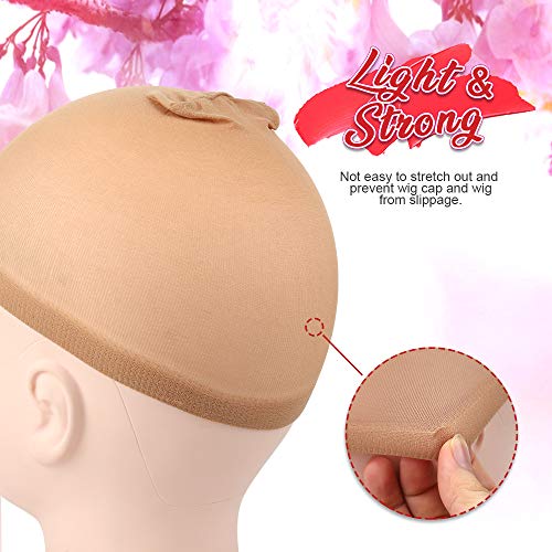 Fandamei 6 Pcs Stocking Wig Caps, Light Brown Stocking Caps For Wigs, Stretchy Nylon Wig Caps for Women, Girls, Kids - Image 5