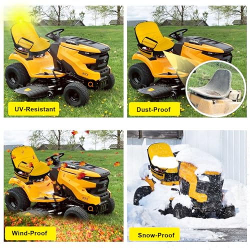 Lawn Mower Seat Cover for John Deere Seat,Tractor Seat Cover with Pouch,Riding Mower Seat Cushion Compatible with Cub Cadet,Craftsman,Kubota Tractor Seat Cover(Medium)
