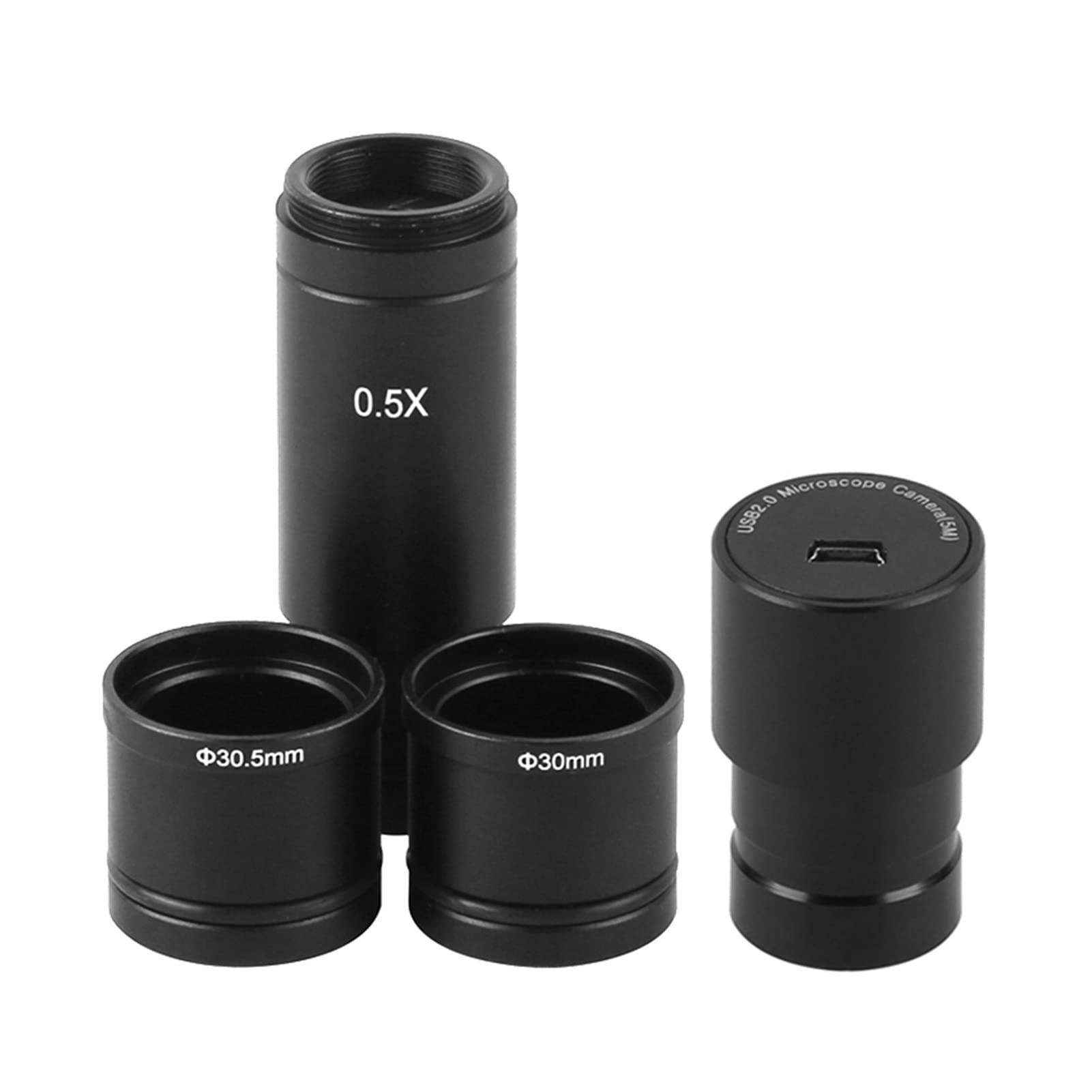 Digital Microscope 5.0MP HD USB Digital Electronic Eyepiece C-Mount Video Camera+2/PCS Ring +0.5X C MOUNT Lens For Biological Stereo Microscope For Kids Adults