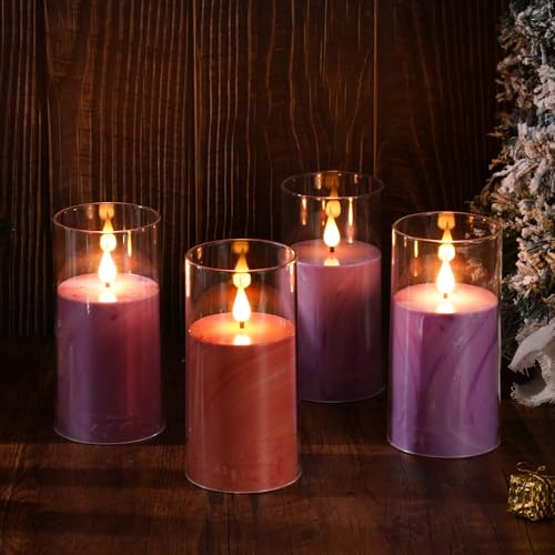 Velas de Adviento cónicas LED sin llama BBTO de 6 pulgadas para Navidad