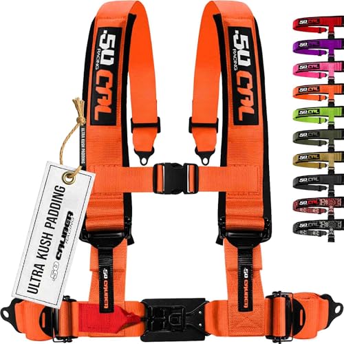 1pc Orange 4 Point Harness for Bucket Seat 2in Belt Quick Release 10 Color Options Racing Harness UTV RZR Car [6304]