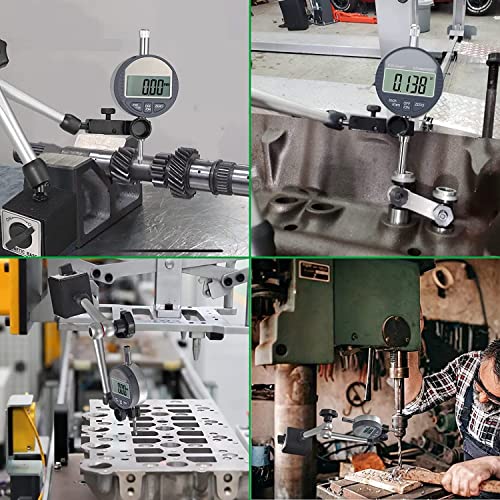 Hdlnkak Electronic Digital Dial Indicator Gauge And Magnetic Base, 0-1 Inch/25.4 Mm Inch/Metric Conversion Measuring Tool For 3D Printer, Table Saw Measurement, Auto Repair And Cnc Machine #TOP1
