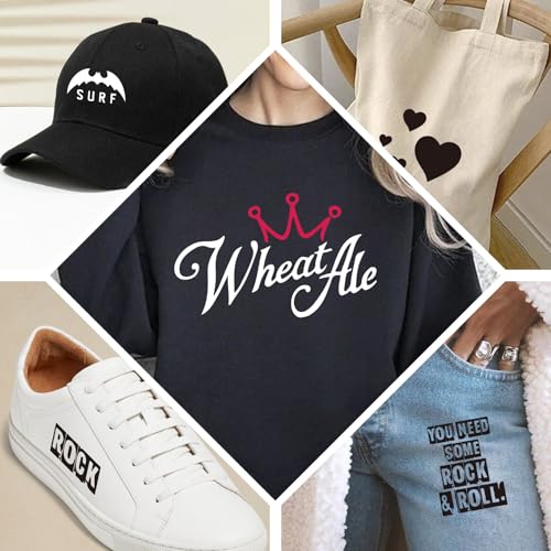Image of Yiwloer Heat Transfer Vinyl-12 inch x 10 inch 10 Sheets White & 10 Sheets Black HTV Vinyl for Shirts, Iron On Vinyl for Cricut, Silhouette Cameo, Easy to Cut & Weed, T-Shirt Craft Supplies