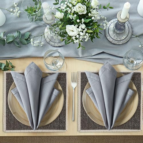 Set de 24 Servilletas de Tela Gris 18x18 pulg Ramanta Home miniatura 3