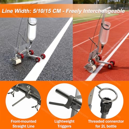Macchina per marcatura di linee resistente, applicatore regolabile in altezza per parcheggi con strumento circolare per una marcatura accurata, larghezza della linea 5-15 cm