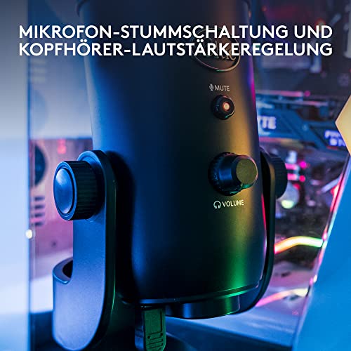 Blue Microphones Yeti Professionelles USB-Mikrofon für Aufnahmen, Streaming, Podcasting, Broadcasting, Gaming, Voiceover und mehr, Plug 'n Play auf PC und Mac - Schwarz