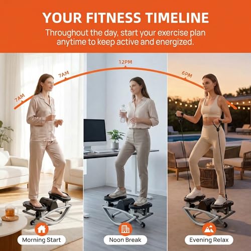 Image of Steppers for Exercise at Home, Rock Stepper, Side-to-Side Aerobic Step Machine with Digital Display & Anti-Slip Mat, Leg Glute Exercise Equipment for Home Office Apartment, 320 LBS Capacity