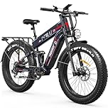 FREESKY 2026 Alaska Pro Dual Battery Electric Bike for Adults, 48V 45AH 200 Miles Long Range Dirt E Bike, 26" Fat Tire Fast Mountain EBike, Full Suspension & Hydraulic Brakes UL 2849 Certified by TÜV