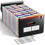 ABC life Expanding File Folder 26 Pockets/Plastic Accordion File Organiser A4 Size/Portable Expandable Filling Box/Accordian Document Coupon Bill Receipt Organiser, A-Z Alphabet Colored Tabs