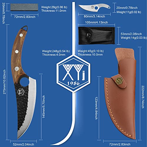 Xyj Full Tang 6 Inch Stainless Steel Boning Knife Chef Fishing Knives Carry Leather Sheath Outdoor Cooking Knives Meat Butcher Knife For Camping Kitchen Or Outdoor Bbq #TOP3