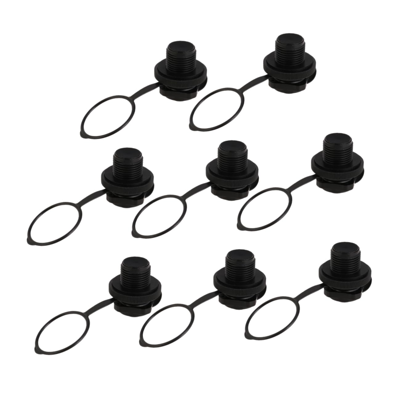 WOONEKY 3sets Schnell Inflation TPU Düse Für Boot Kajak Zart 22mm Fit Boote Schwarz 8 Stücke * 3