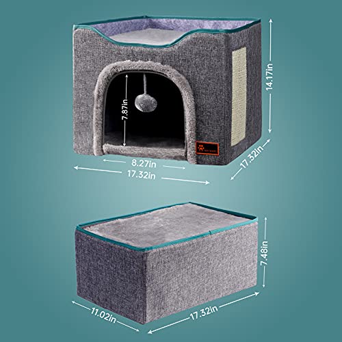 MAYWARD Cat Cube Foldable Cat House with Detachable Storage Box for Indoor, Dog Stairs Multifunctional Cat Bed Cave with… - Image 3