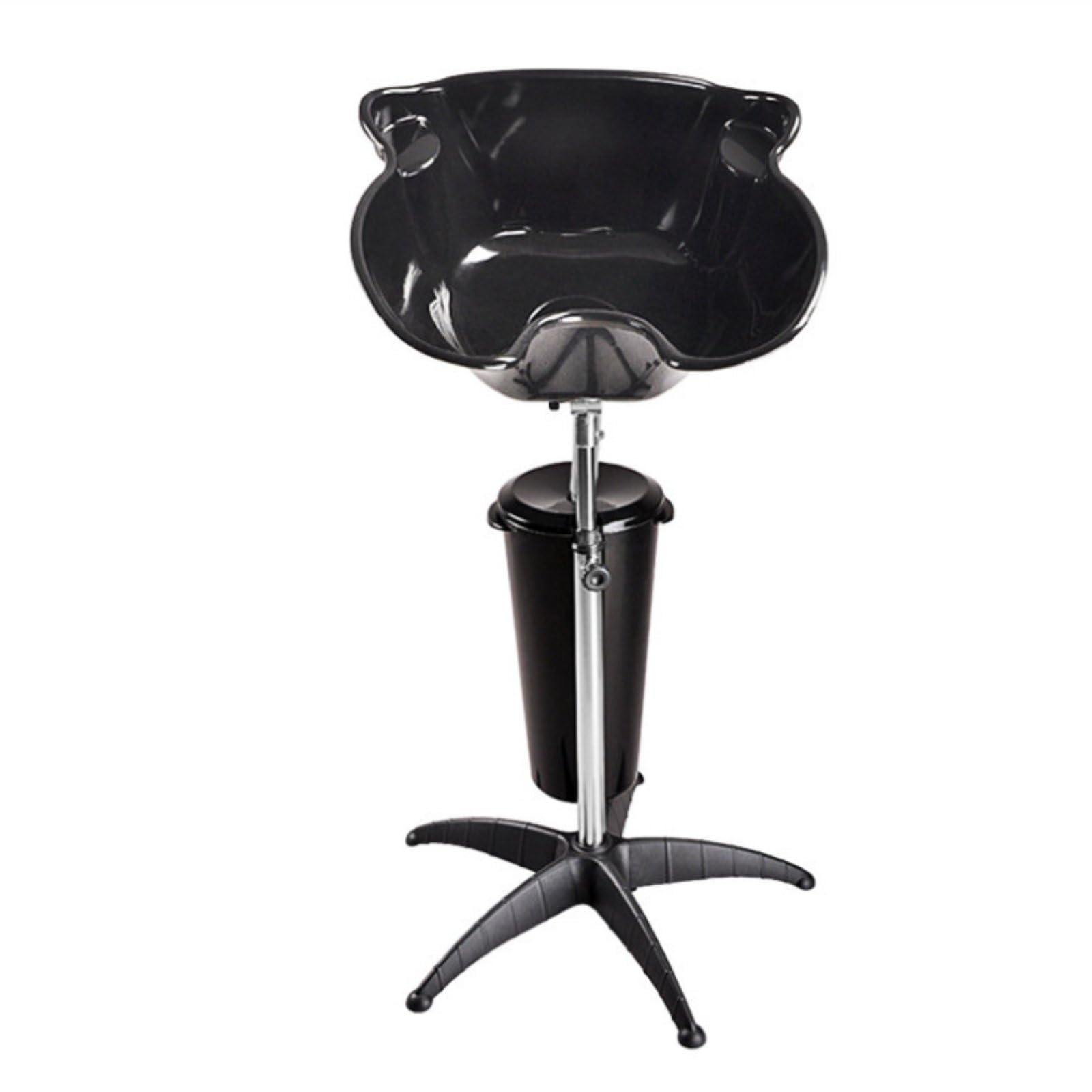 harayaa Portable Haarwaschbecken Shampoo Becken Waschbecken Haarspülbecken mit Höhenverstellbarem Standfuß Und Platzsparender Konstruktion für Flexible, Schwarz