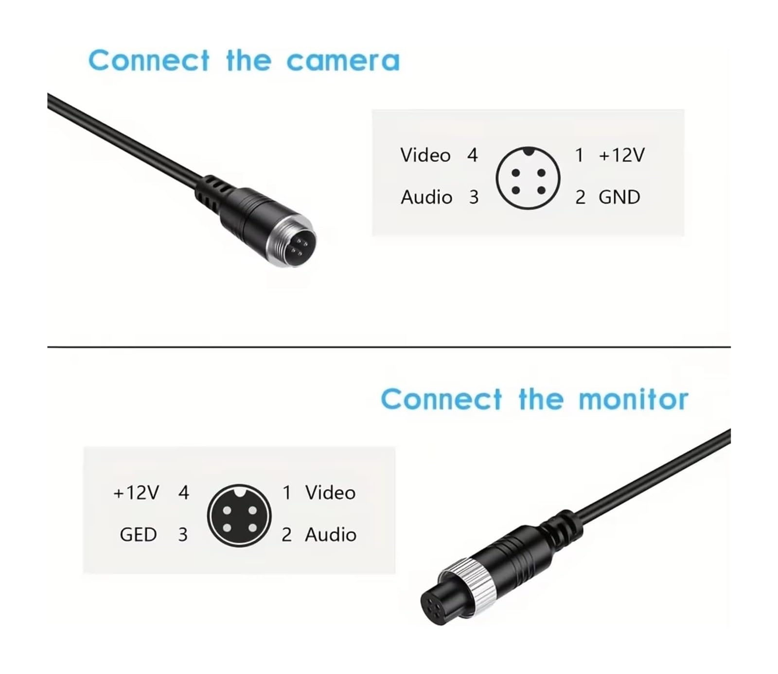 Kit Caméra Recul Filaire avec Écran TFT HD 7 Pouces Haute Résistance Vision Nocturne Grâce 12 LED Infrarouges Voitures Camions Idéal Caméra De Recul Étanche