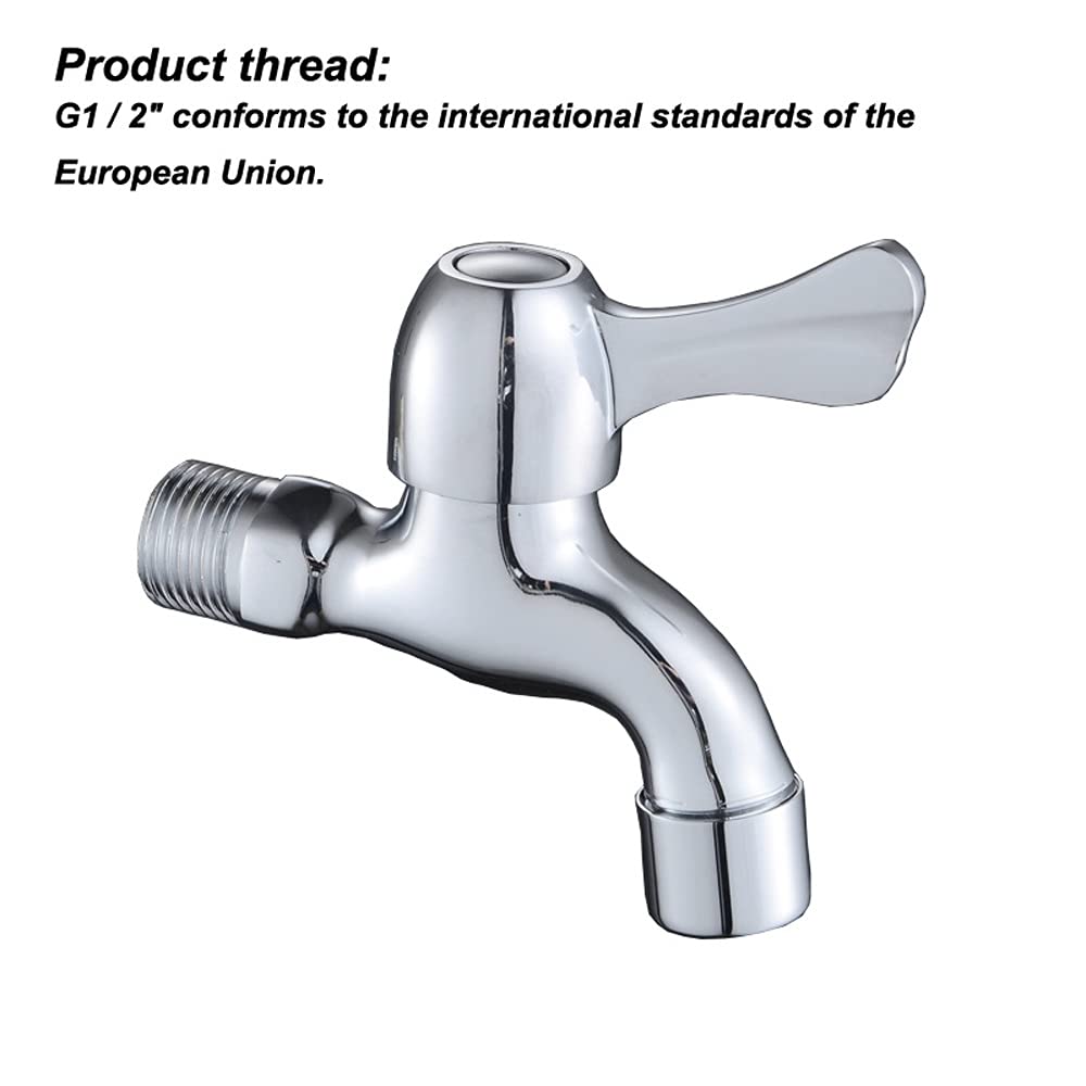 QHQQXN Miscelatore per lavabo monocomando, Rubinetto Multifunzione a Doppio Uso per Piscina per Lavatrice, Rubinetto Singolo Freddo ad Apertura Rapida in Rame Stile Europeo, interfaccia G1/2, Facile