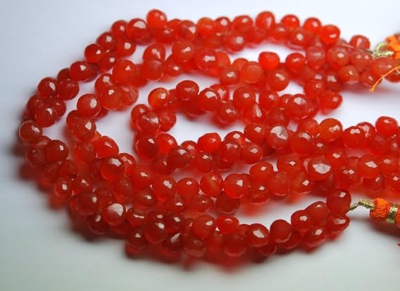 Carnelian Faceted Onion perles de cornaline 6-7mm pour la création de bijoux DIY