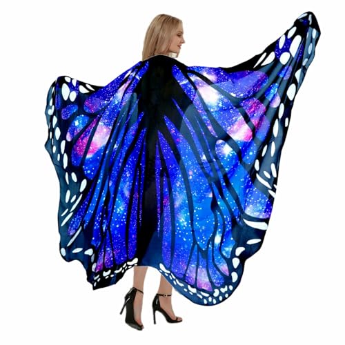 Sunlisky QYU-PF Halloween Costumes For Women Adult Butterfly Costumes Wing Cape Shawl 3Pcs (Starry Night Blue) thumb #3
