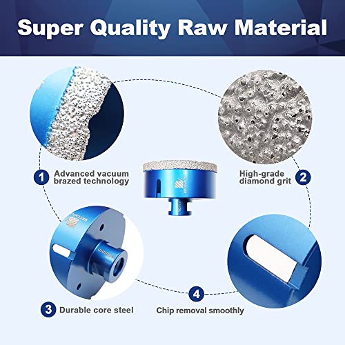 Diamond Drill Bit 90mm,BRSCHNITT 1pc M14 Vacuum Brazed Diamond Tip Drill Bit for Tile Porcelain Stoneware Ceramic Marble Granite Drilling,Suitable For Angle Grinders - Image 3