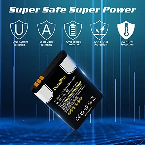 DuraPro BL-5C Battery for Nokia 2710N, 2730C, 3100, 3109C, 3110C, 3110e, 3120, 3555, 3650, 3660 Nokia 110, 1100, 1101, 110, 110i, 11122, 1200, 1208, 1209, 130