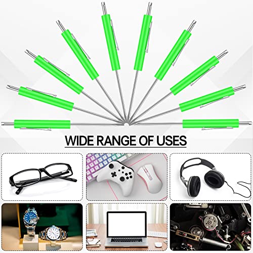 Zhehao 10 Pcs Pocket Screwdriver with Valve Core Removal Tools, Green by Zhehao - Used condition - Image 4