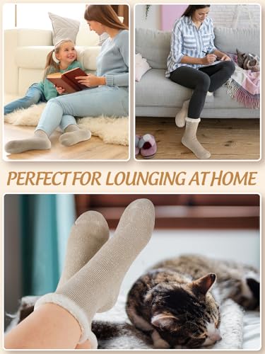 Kuschelsocken Damen Weihnachtsgeschenke für Frauen Mama: Thermosocken Wollsocken Dicke Socken Damen 39-42 Flauschige Socken Bettsocken Wärmesocken, Adventskalender Geschenke für Frauen Weihnachten