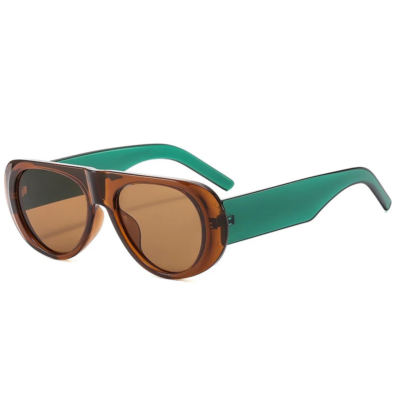 Gafas de sol ovaladas para mujeres y hombres, marcos de plástico coloridos, protección UV400 de gran tamaño, gafas para exteriores