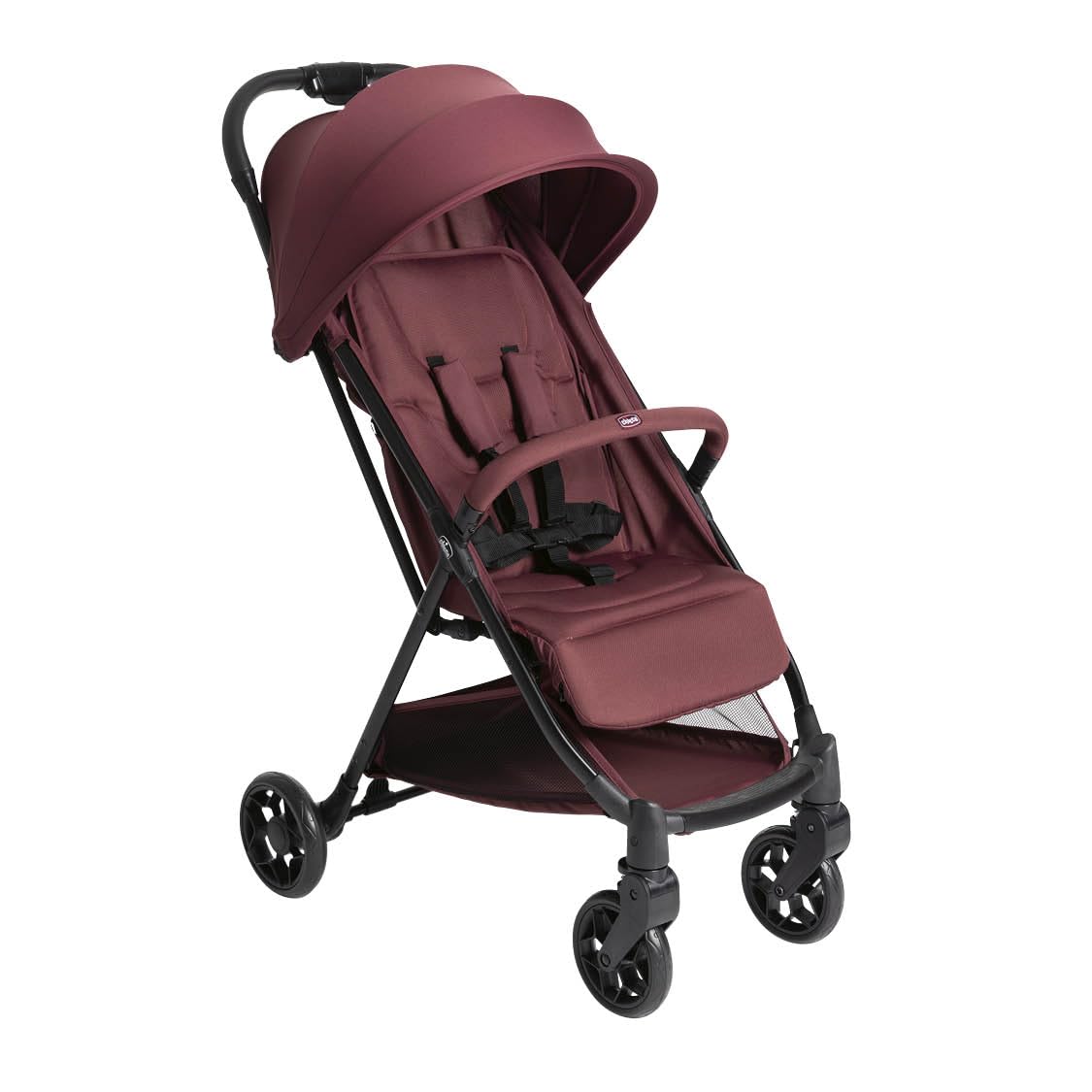 Chicco Poussette Urbino de la naissance à 4 ans (charge max. 25 kg), pratique et légère, pliable, fermeture à une main, dossier et repose-​pieds réglables, auvent rouge