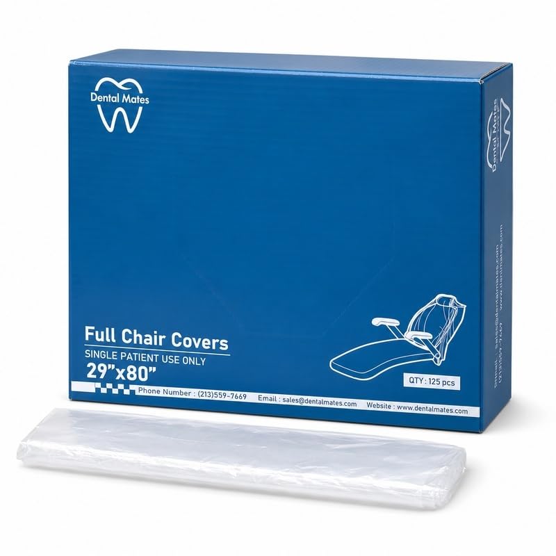 Full Chair Covers, 29" x 80" Disposable Clear Plastic Sleeve Protector 125Pcs per Box (123)