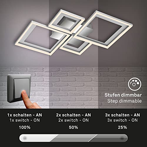 Plafonnier LED orientable Briloner 530mm avec variateur d'intensité pour éclairage intérieur