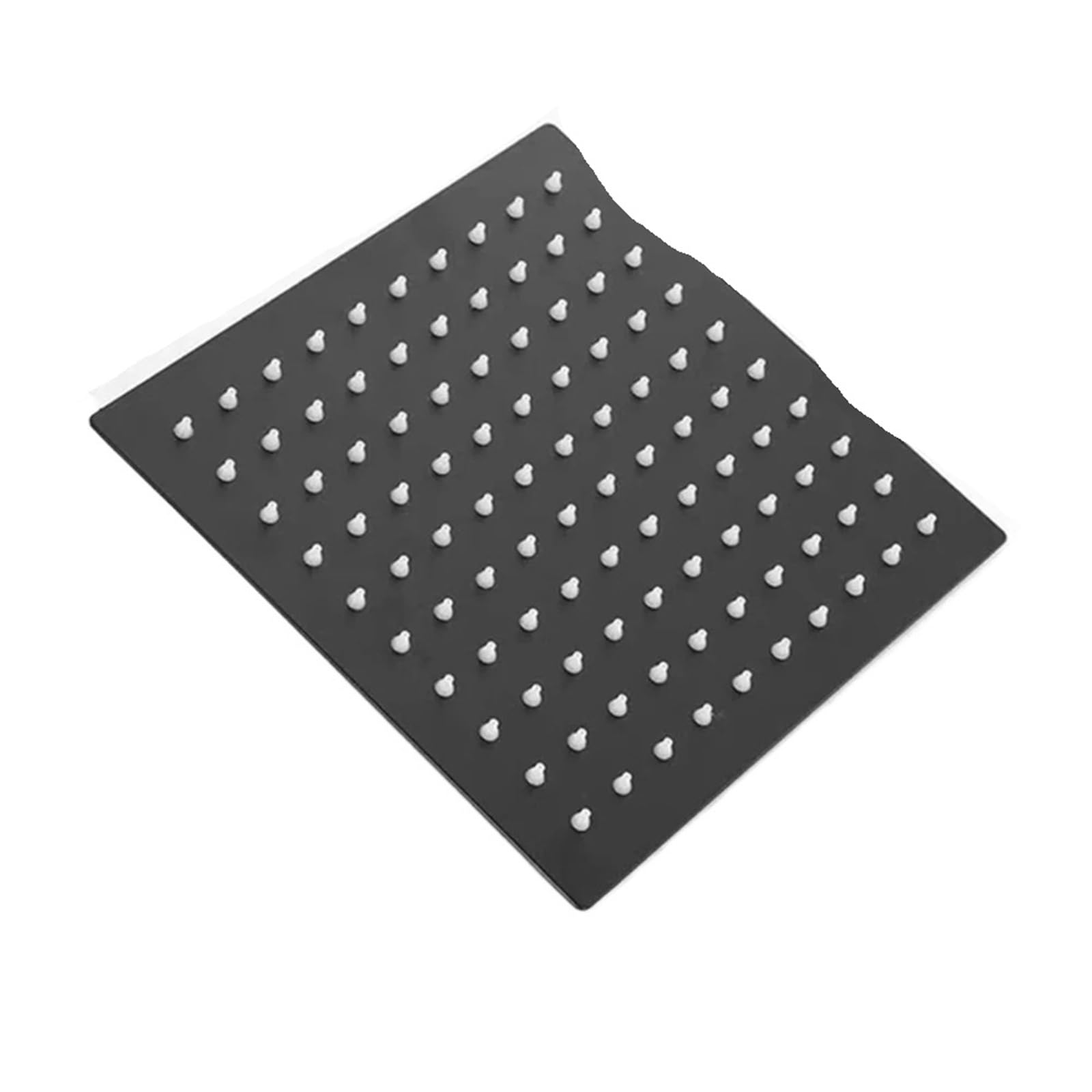 Pomme de douche effet pluie carrée 30 cm en acier noir