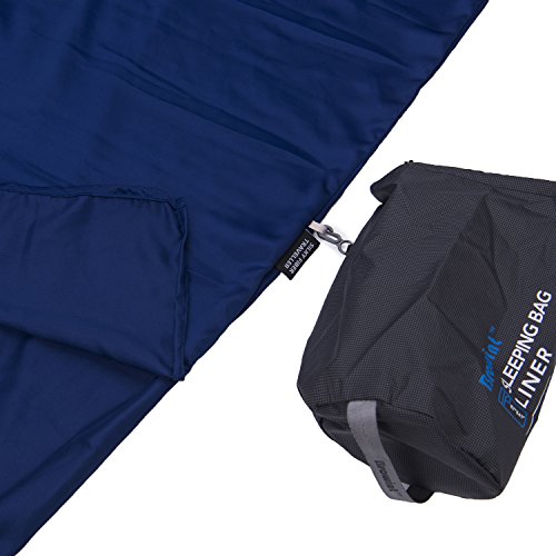 Browint Sleeping Bag Liner with All Around Two-Way Zipper, Travel Sheet with Pillow Pocket, 87"x41" Extra Wide Travel Sleep Sheet for Hotel, Lightweight, Super Soft Silky Fiber Camping Sheet, Multifun - Thumbnail 6