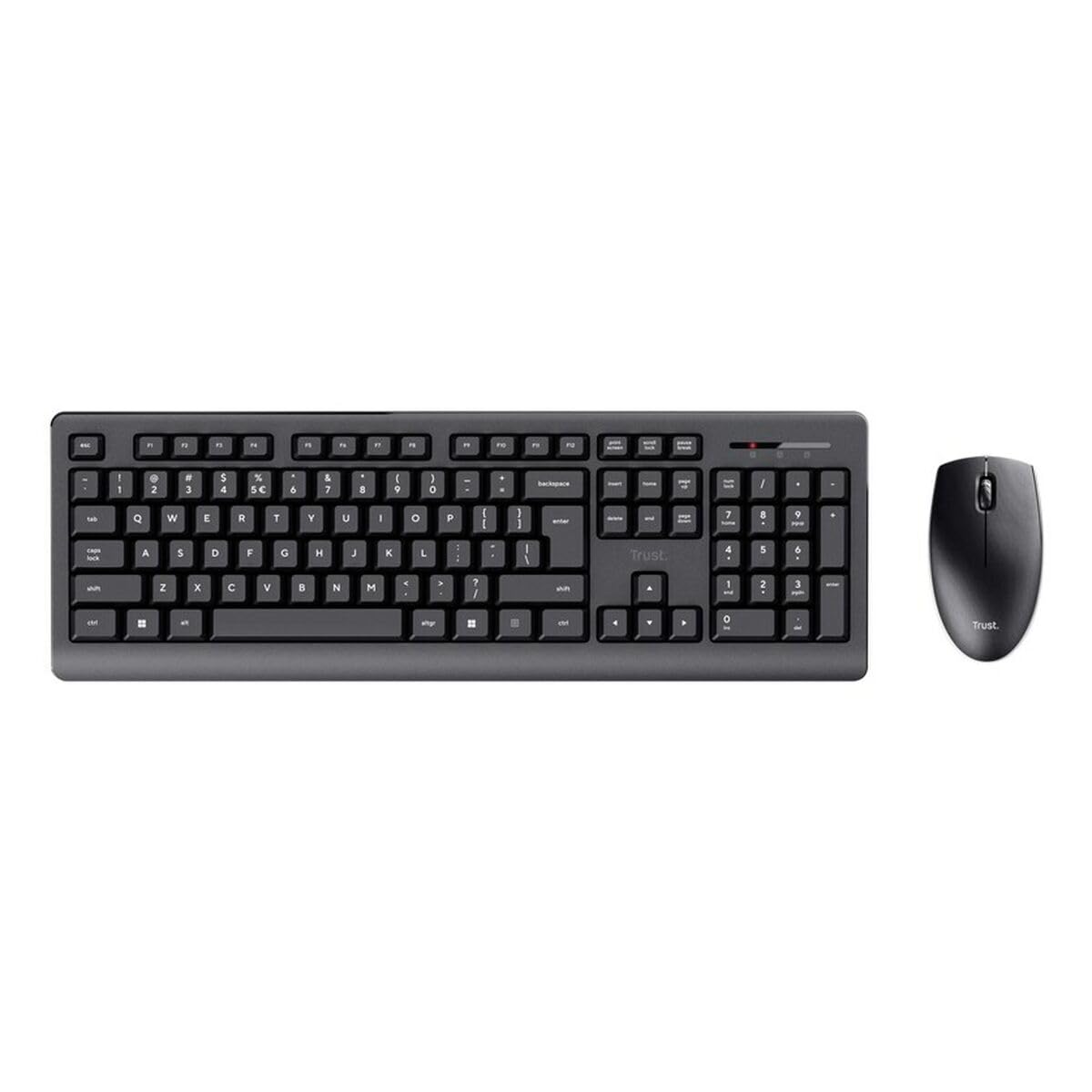 Trust Tastiera e mouse wireless Primo nero monocromatico inglese USA QWERTY US