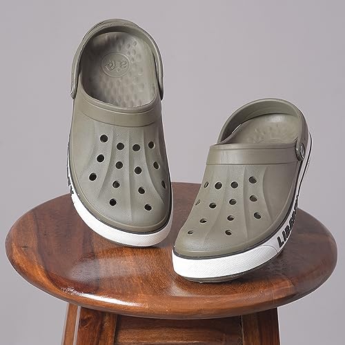 Image of Liberty A-HA LITEWALK Clogs for Men Black, Navy Blue, Green, Grey, Blue, Khaki & Off White | Casual Slip-On Slingback Clog for Walking & Outdoor Use