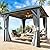 Jolydale 10FTx10FTHardtop Gazebo, Galvanized Steel Outdoor Aluminum Single Top Pavilion, Permanent Metal Gazebo with Netting and Curtains, for Patio, Backyard and Deck…
