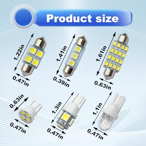 Kit de 42 luces LED interiores para autos, blancas miniatura 2