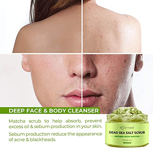 O Naturals Exfoliating Grapefruit Dead Sea Salt Scrub And Green Tea Matcha Scrub Bundle #TOP5