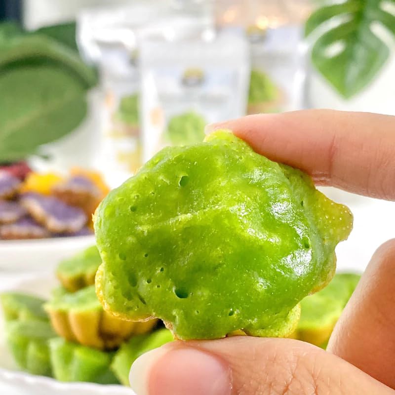 เชฟจ๋า Traditional Thai Pandan Sweet Pancake Mix – Authentic Chewy Singapore-Style Pancake Flour Blend – Easy-to-Prepare Fragrant Snack (1000g)