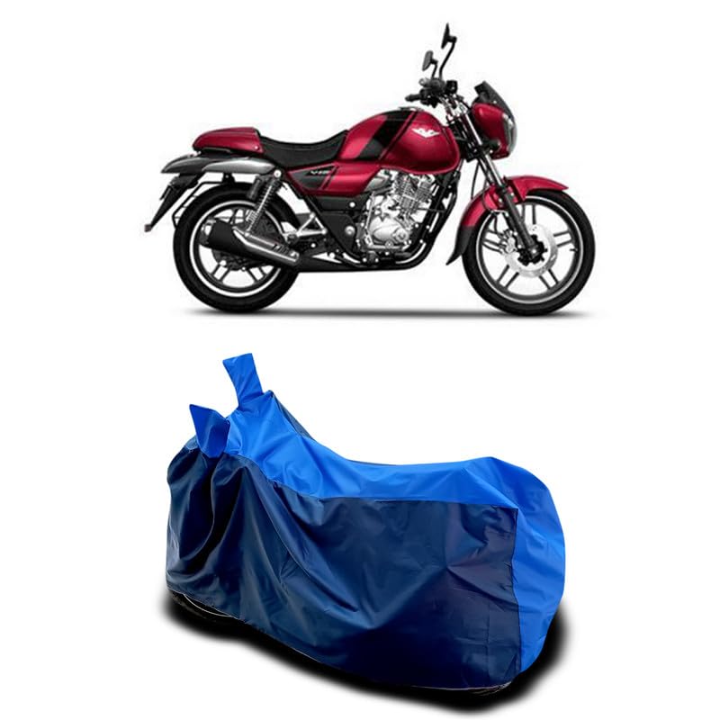Image of DUFFEL-Two Wheeler Bike Body Cover Compatible for Bajaj V15 Power Up Heat Protectio /UV-Rays /Birds Dropping /DustProof /Waterproof All Variants [Nevay Blue]