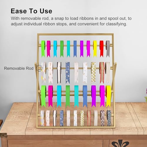 Support de rangement pour rubans étagère métal 4 niveaux table - 5