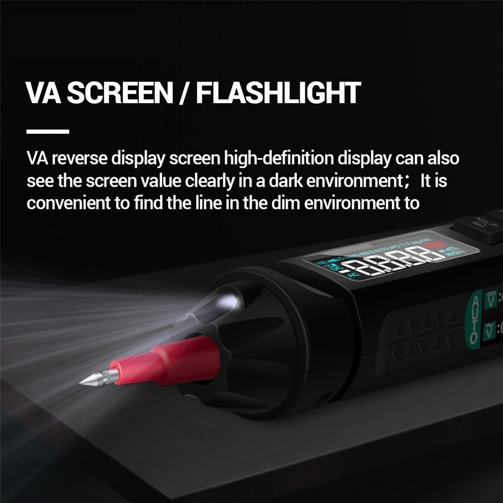 Medidor de voltaje, Pinza Amperimétrica Probador De Voltaje Detector Pantalla LCD Sensor CA Sin Contacto Pluma Verificación Cable