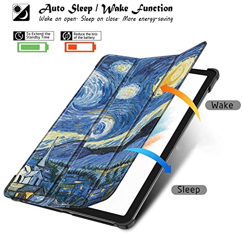 Image of Robustrion Smart Trifold Hard Back Flip Stand Case Cover for Samsung Galaxy Tab A8 10.5 inch [SM-X200 /X205 /X207] 2022 - Night