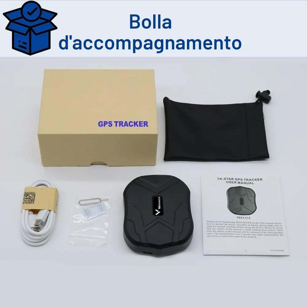 Localizzatore per Auto Tracker GPS senza Abbonamento con APP Gratuita, Monitoraggio in Tempo Reale, Antifurto Moto Camion con Potente Magnete, Traiettoria Storica 5000mAh