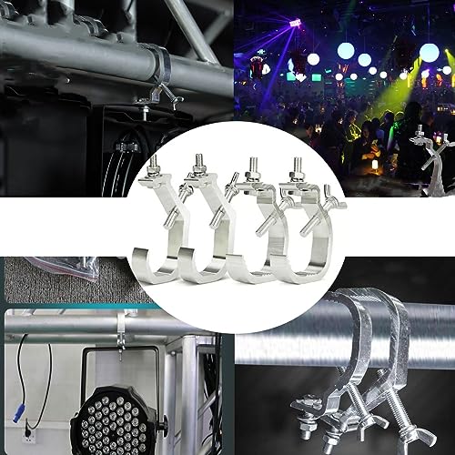 Naisfei 6 Pcs Bühnenlicht-Klemmen, Truss Klemmen Lichter Clamp Heavy Duty Aluminium Legierung Montage Truss Halterung Haken Clamp Beleuchtung Schellen für DJ Beleuchtung Spot Lichter 30-52MM