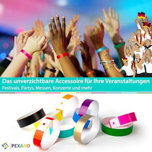 Eintrittsbänder 1000 Stück Einlassbändchen Wasserdichte Eintritt Festival Bänder Party Event Vip Bändchen Kinder Erwachsene Papier Armbänder Einlass Vip Bänder Wristbands ✯LEBENSLANGE GARANTIE✯