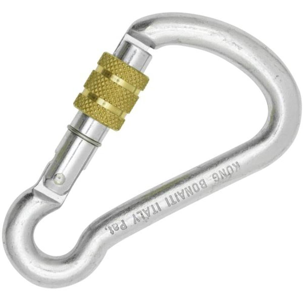 Kong Harness Carbon Screw Sleeve, Asymmetrical Shape Carabiner Polished 100mm